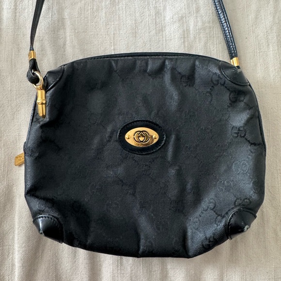 Vintage Gucci Black Leather Shoulder Bag - Picture 6 of 7